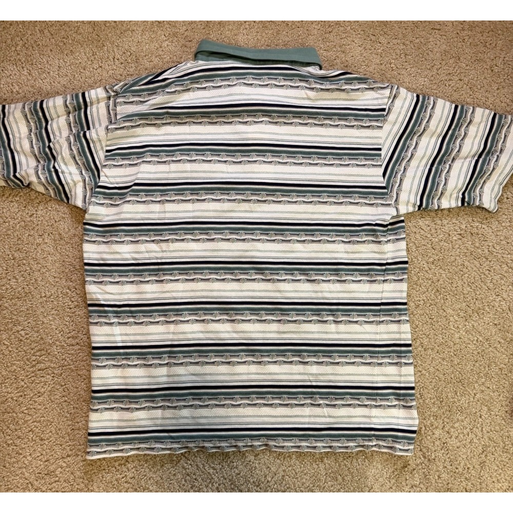 Classics‎ By Palmland Polo Shirt Men's X-Large XL Geometric Short Sleeve Green - Picture 3 of 9
